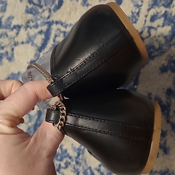 Gianni Bini sz 11 black flats with chain around ankle shoes new SH348 - Picture 3 of 6